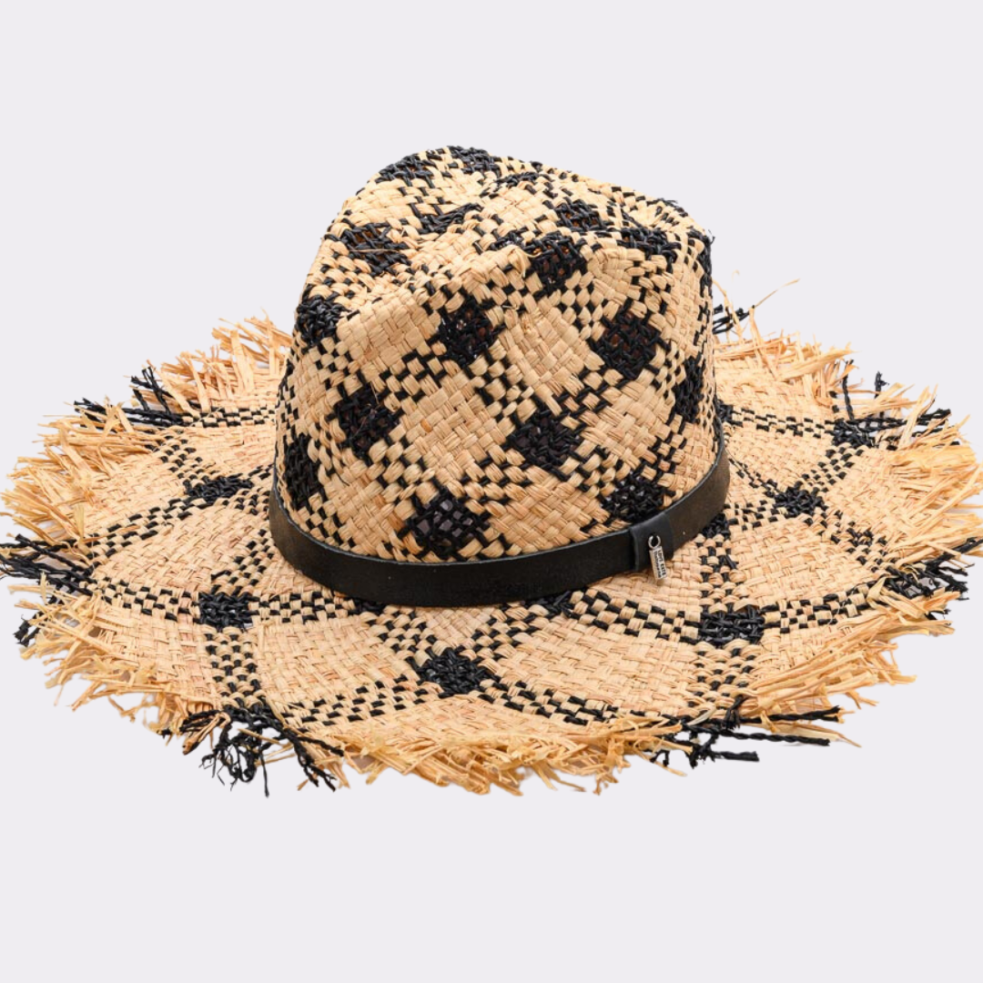 criss CROSS the LINE, Handwoven Pure Raffia Fibre and Paper Ribbon, PINCHED