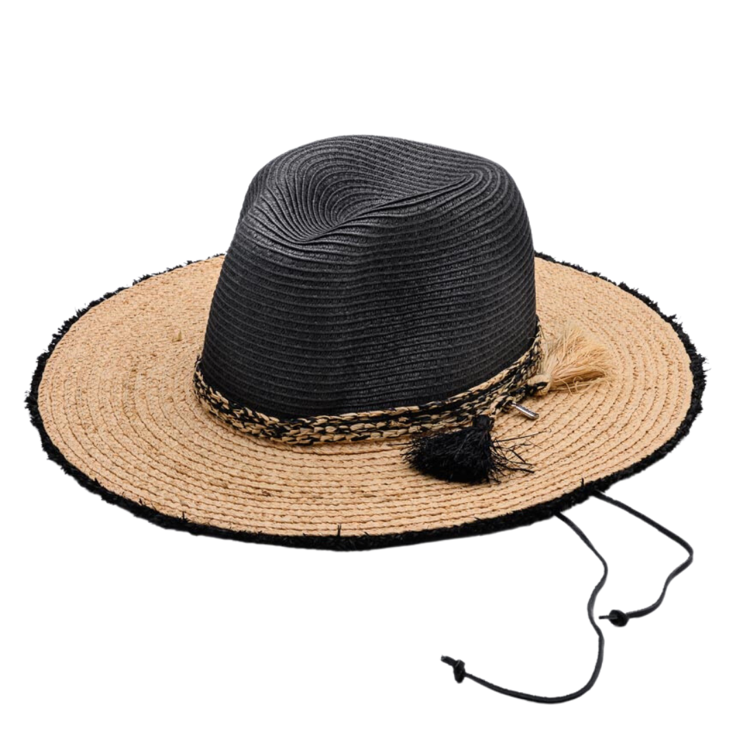 ENTWINE cloud nine, Raffia Fibre and Paper Ribbon Hat with genuine leather chinstraps - UPF 50+