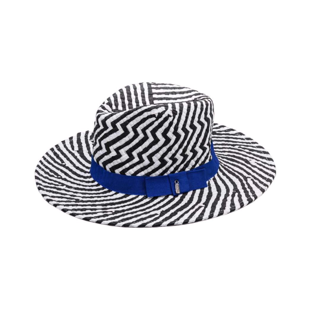 I'M Feeling FINE, Handwoven Paper Ribbon Hat - UPF 50+ Black