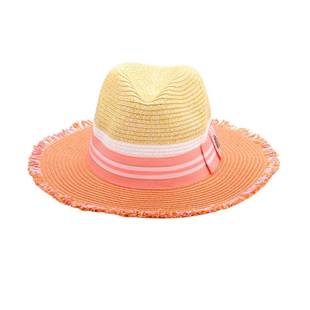 Miami PEACH with BANGS, Trio Coloured Paper Hat - UPF 50+