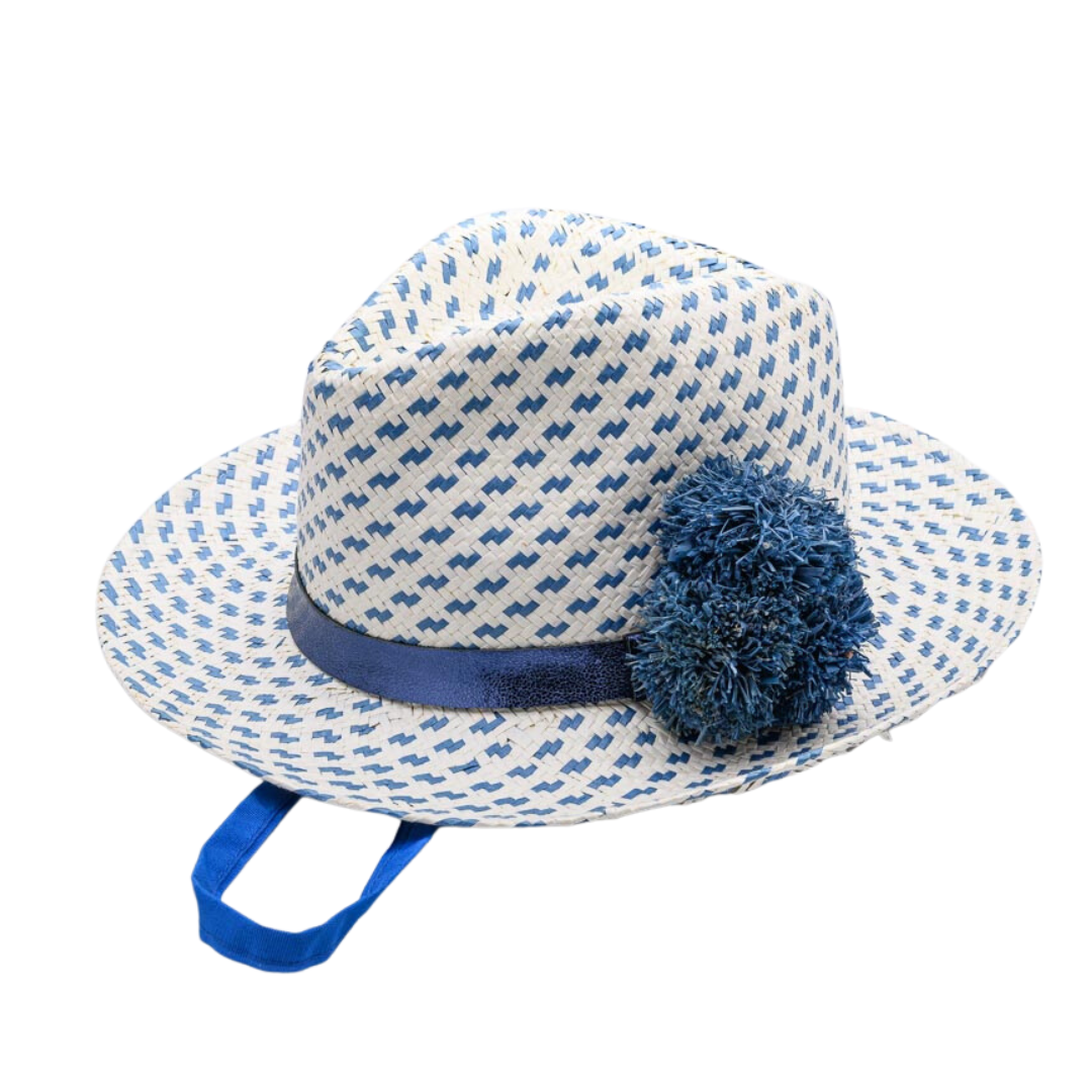 OUT of the BLUE, Handwoven Paper Ribbon Hat - UPF 50+