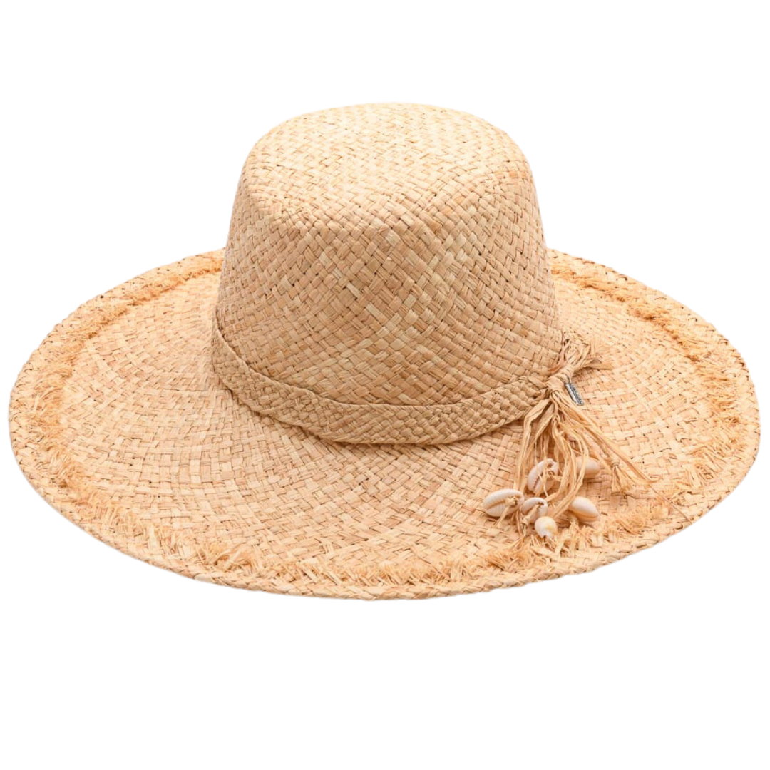 Shell WE Dance?, Pure Handwoven Raffia Fibre Hat - UPF50+