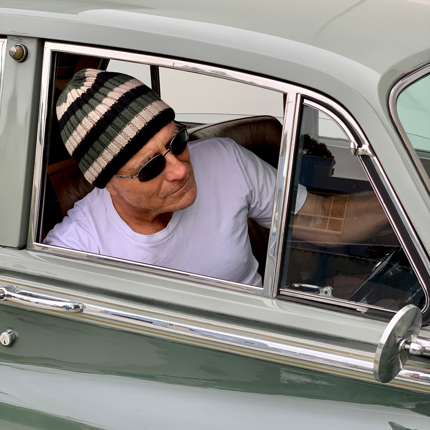 1, 2, 3. GO! Jumbo Rib Trio Stripe Pure Merino Wool Beanie - Dark Denim Blue