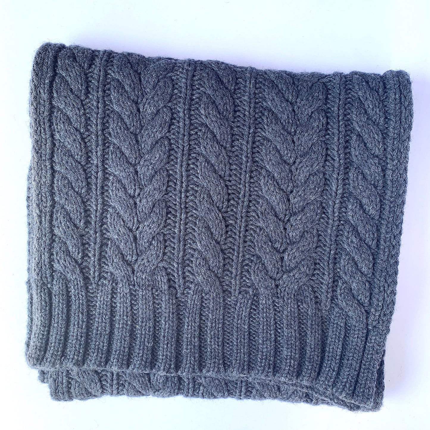 ABSOLUTELY.  I'M IN!  100% Pure Merino Wool Jumbo Cable Knit Scarf, Pressed Metal Grey