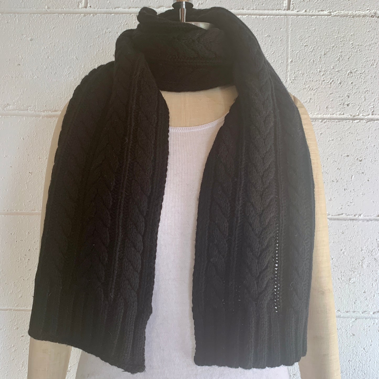 Absolutely. I'M in! 100% Pure Merino Wool Jumbo Cable Knit Scarf, Jett Black