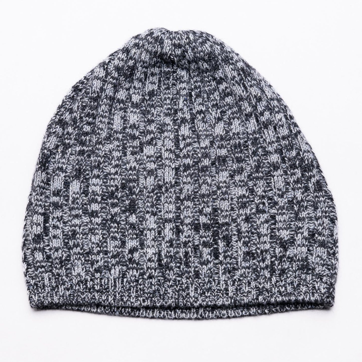 BROOME 100% Pure Cashmere Baby Rib Beanie, Marle Grey Melange