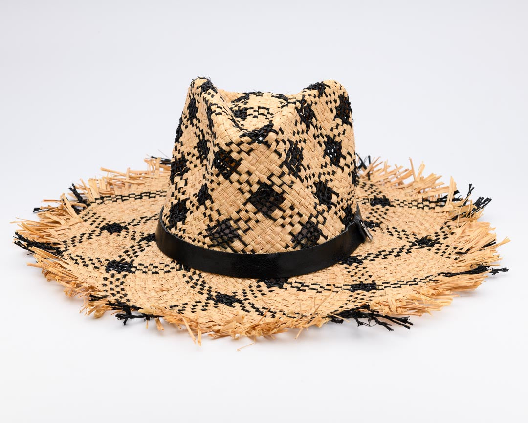 criss CROSS the LINE, Handwoven Pure Raffia Fibre and Paper Ribbon, PINCHED