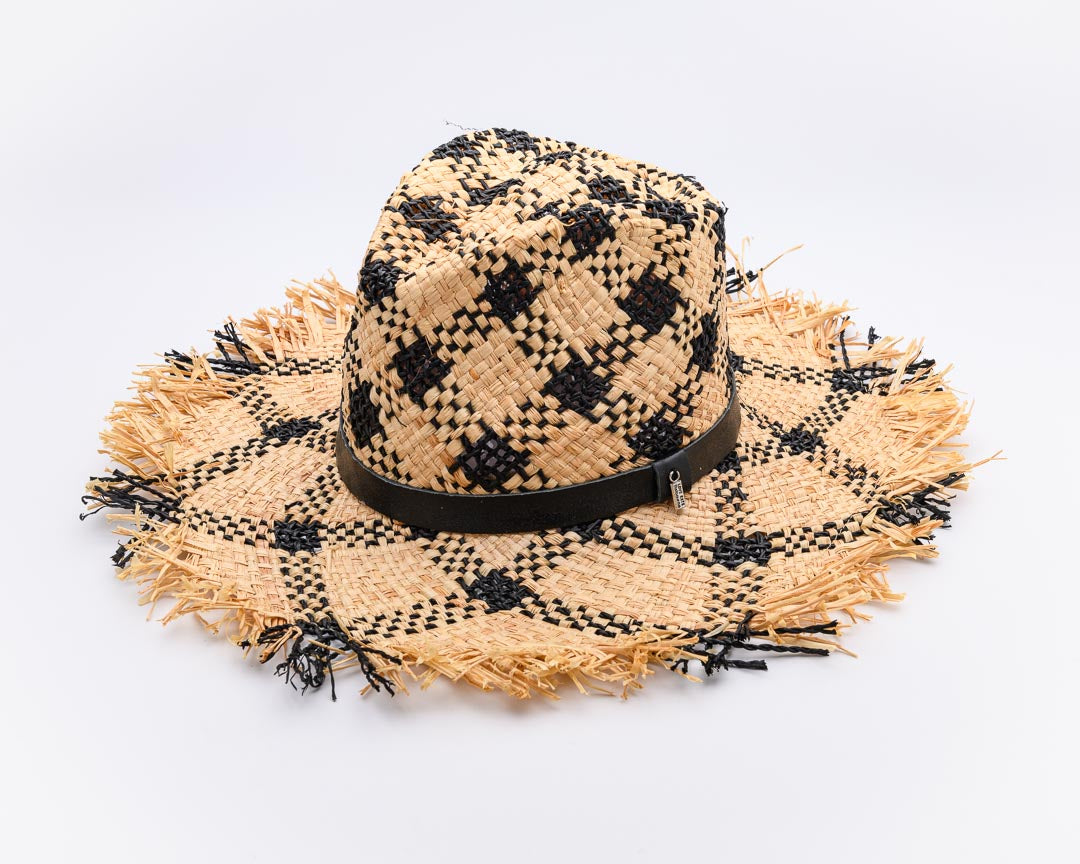 criss CROSS the LINE, Handwoven Pure Raffia Fibre and Paper Ribbon, PINCHED