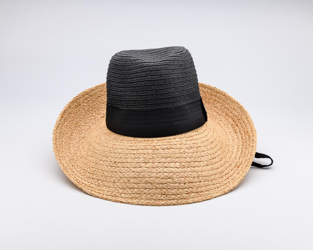FRIENDS, watch MY back, Raffia Fibre and Paper Ribbon Hat - UPF 50+