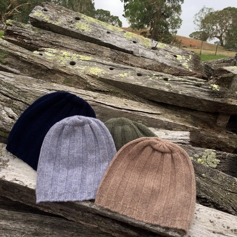 HUDSON 100% Pure Cashmere Jumbo Rib Beanie, Toast