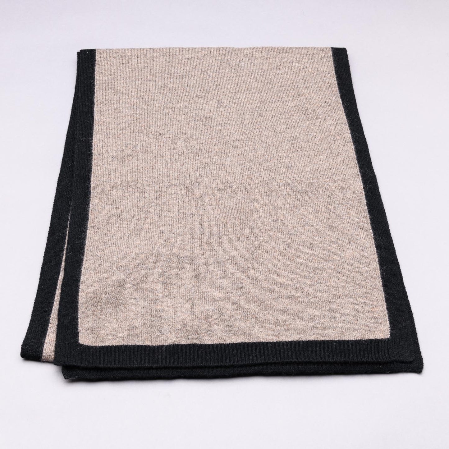 I'm WRAPPED 100% Pure Cashmere Border Scarf, Donkey Brown