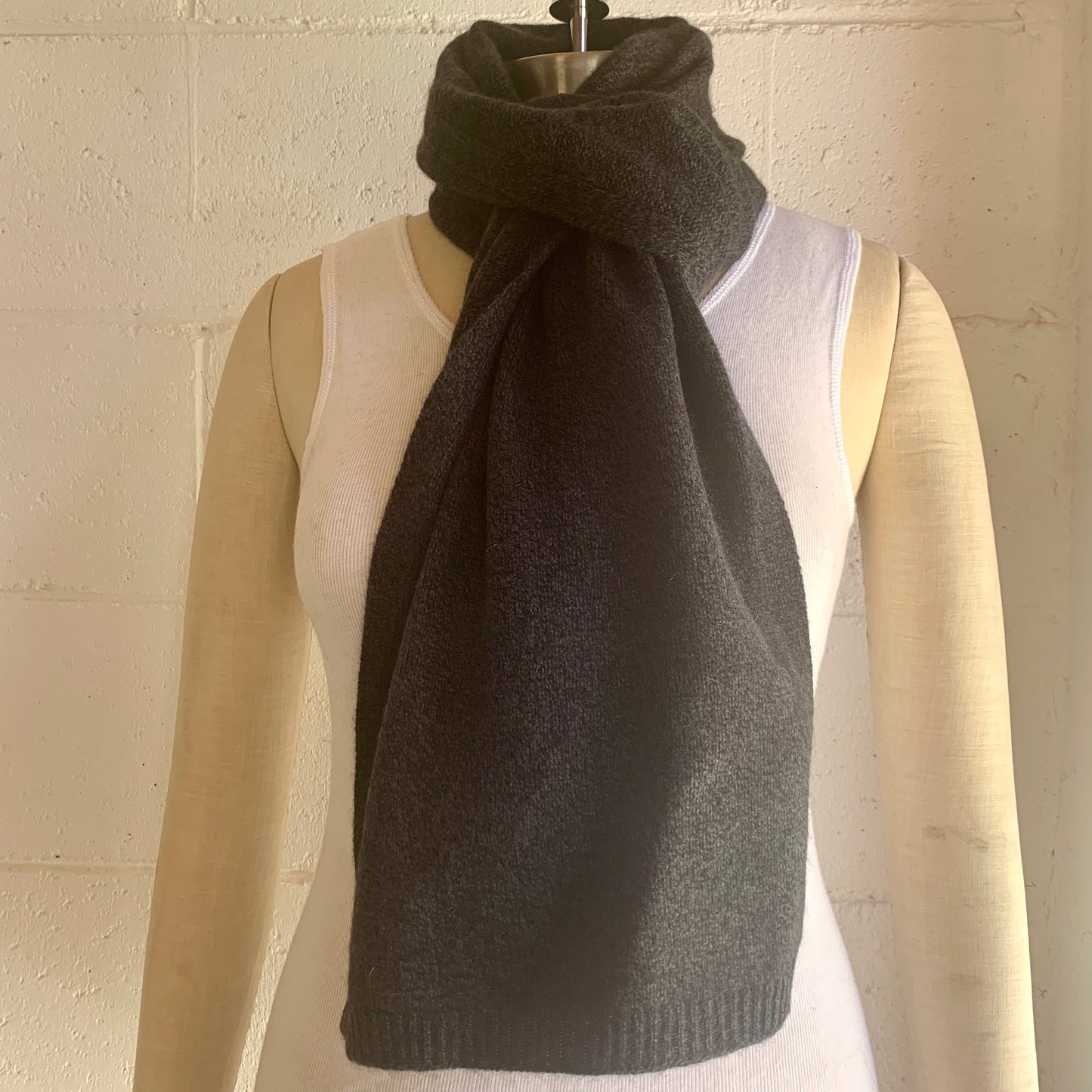 I'm WRAPPED 100% Pure Cashmere Twisted Melange Scarf, Pressed Metal Grey