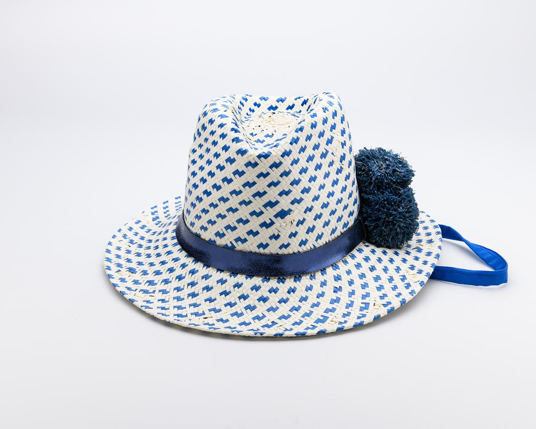 OUT of the BLUE, Handwoven Paper Ribbon Hat - UPF 50+