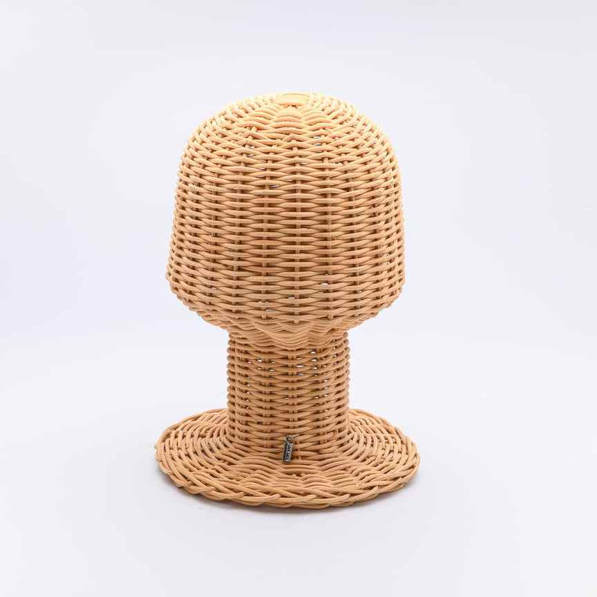 Handwoven natural rattan hat stand in natural matt finish