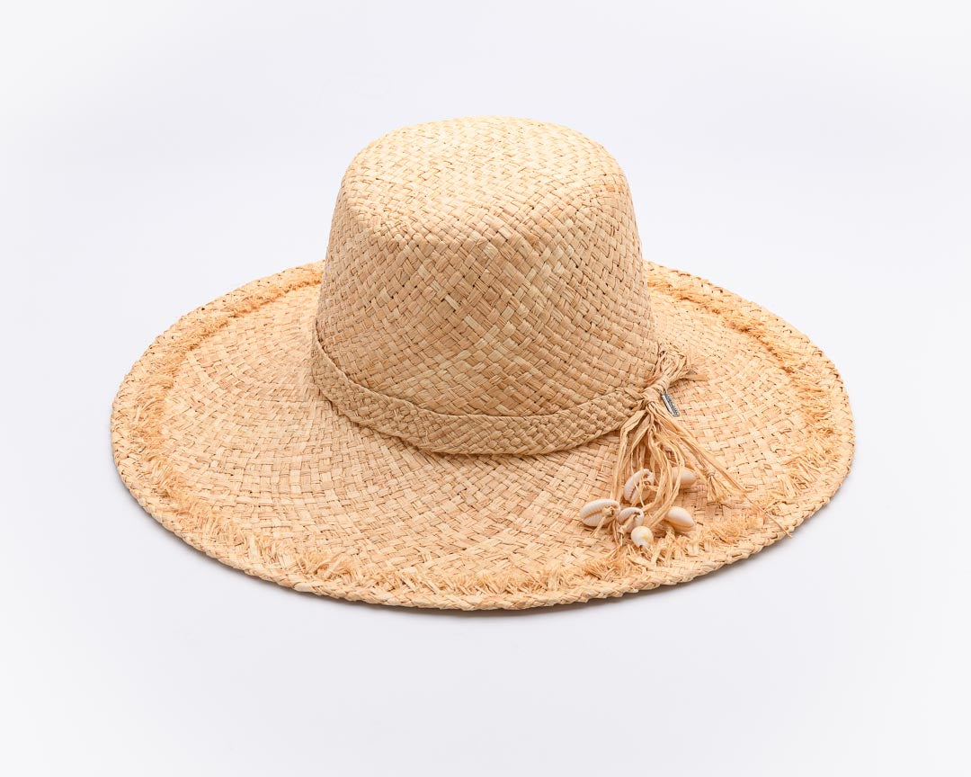 Shell WE Dance?, Pure Handwoven Raffia Fibre Hat - UPF50+
