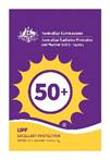 UPF 50+ sun protection label for the Silver Lining sun hat.