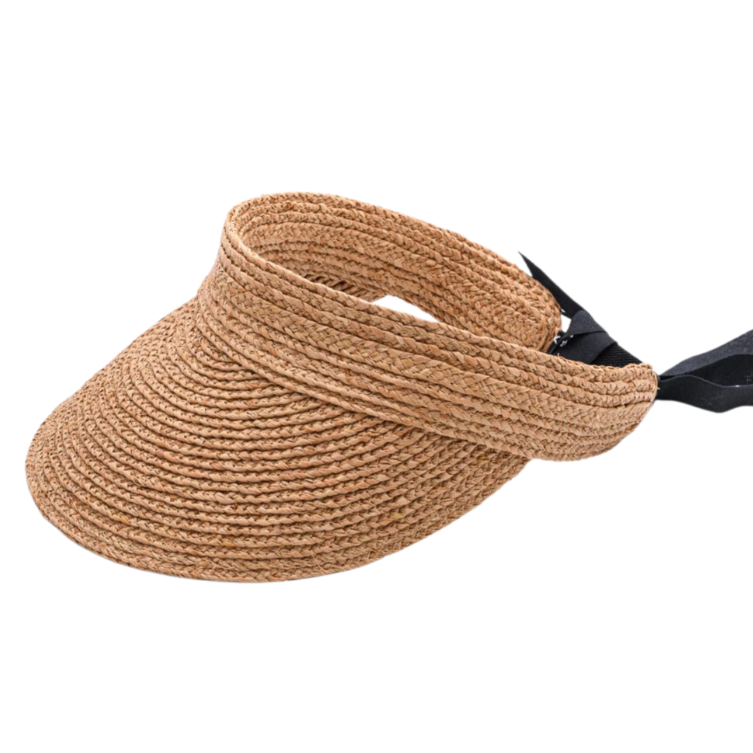 CLOSE Ties Raffia Fibre Visor - Mocha