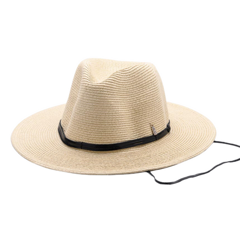 GOING PLACES, Paper Ribbon and Polyester Stowable (crushable) Travel Hat - UPF 50+, ONLY NATURAL