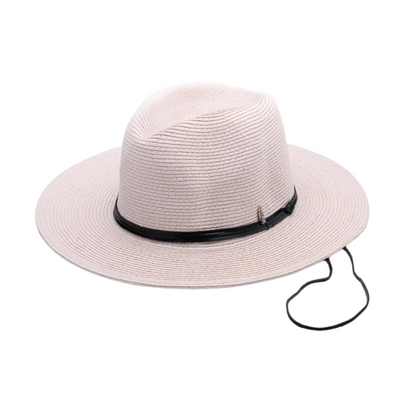 GOING PLACES, Paper Ribbon and Polyester Stowable (crushable) Travel Hat - UPF 50+, TICKLED PINK