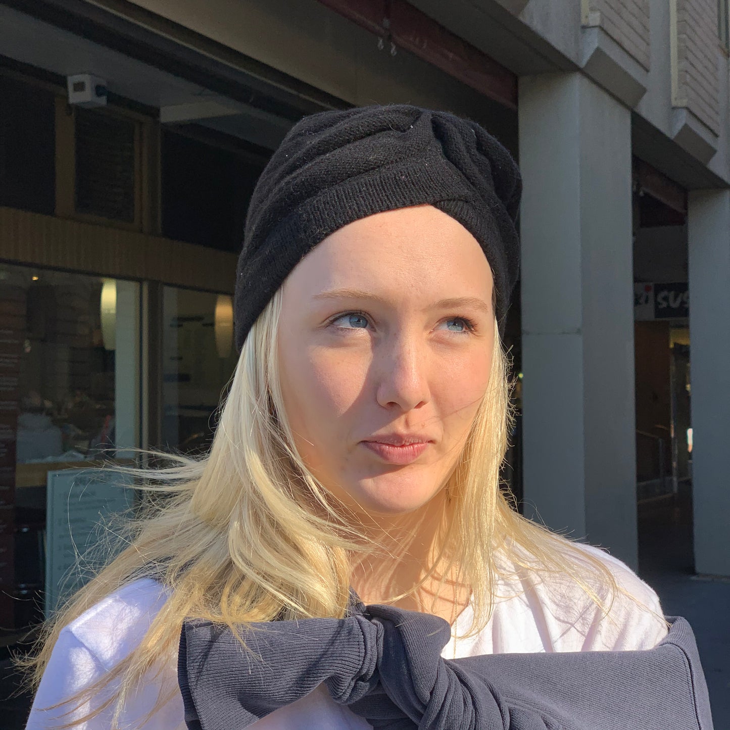 T'urban OUTFITTER Jumbo Rib Merino Wool Turban, Jett Black