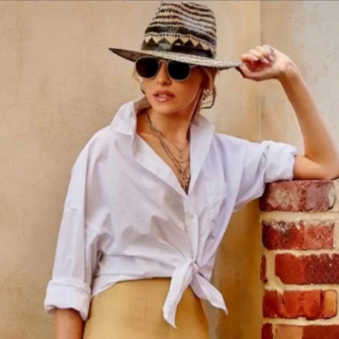 Summer LOVIN', Handwoven Raffia Fibre and Genuine Black Metallic Leather Hat - UPF 50+