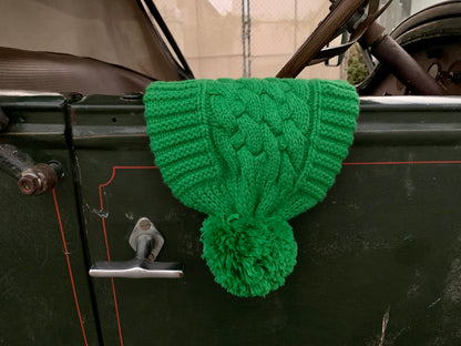 UP for ANYTHING 100% Pure Merino Wool Jumbo Cable & Fancy Rib Beanie with detachable Merino Wool Pom Pom, Rightly Royal