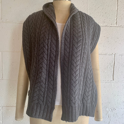 ABSOLUTELY.  I'M IN!  100% Pure Merino Wool Jumbo Cable Knit Scarf, Pressed Metal Grey