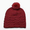 ALL SET!  100% Pure Wool Fancy Cable Beanie (convertible) - Classic Car Red