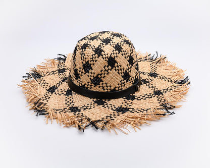 criss CROSS the LINE, Handwoven Pure Raffia Fibre and Paper Ribbon, ROUNDED