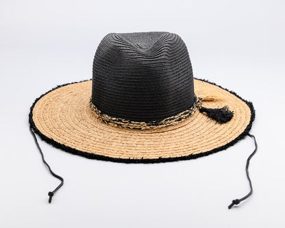 ENTWINE cloud nine, Raffia Fibre and Paper Ribbon Hat with genuine leather chinstraps - UPF 50+