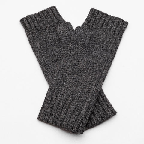 Gotta Hand it to YOU 100% Pure Cashmere Fingerless Glove, Pressed Metal Grey