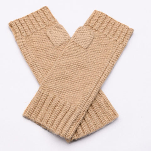 Gotta Hand it to YOU 100% Pure Cashmere Fingerless Glove, Toast