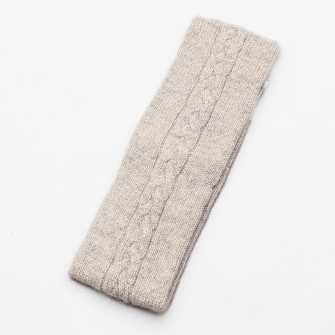 Happy to face ANYTHING Pure Cashmere Cable Headband, Marle Grey
