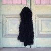 Follow MY Lead, Double Sided Pure Mongolian Wool Knit Scarf, Charcoal