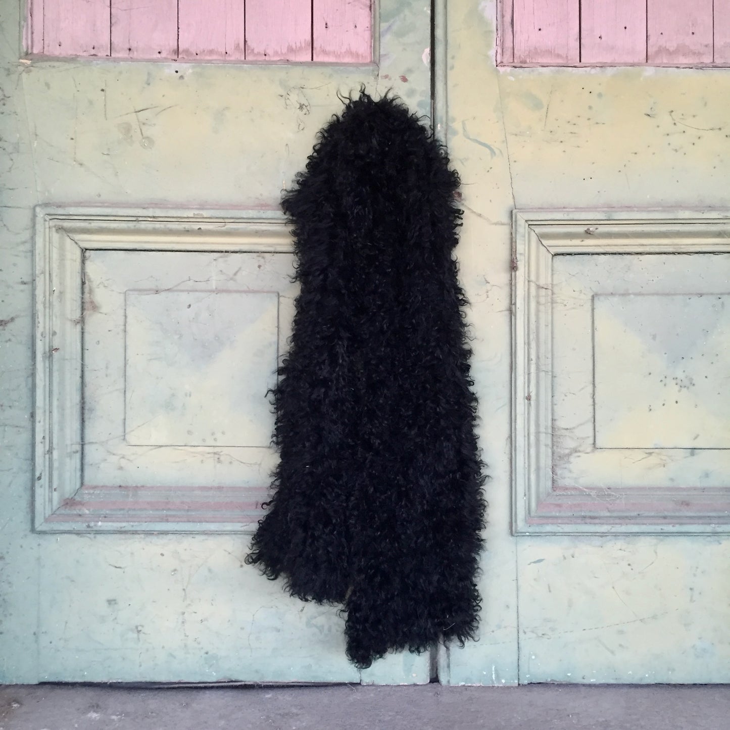 Follow MY Lead, Pure Mongolian Wool Knit Scarf, Jett Black