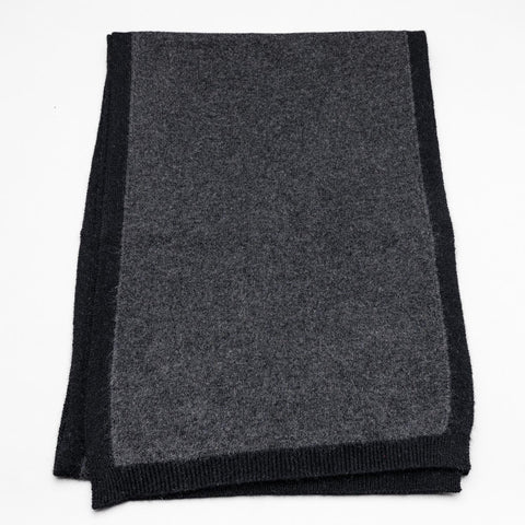 I'm WRAPPED 100% Pure Cashmere Border Scarf, Pressed Metal Grey