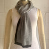 I'm WRAPPED 100% Pure Cashmere Border Scarf, Marle Grey